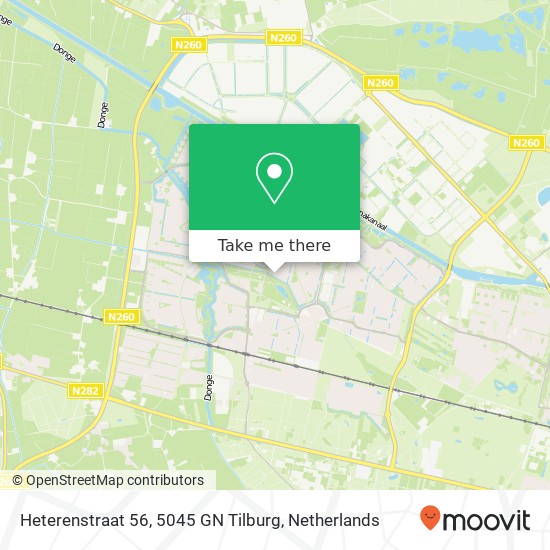 Heterenstraat 56, 5045 GN Tilburg kaart