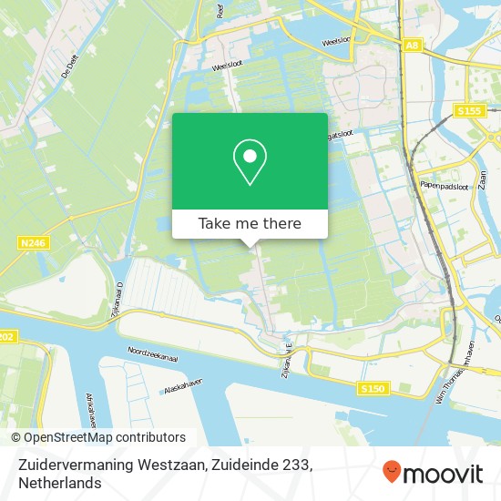 Zuidervermaning Westzaan, Zuideinde 233 kaart