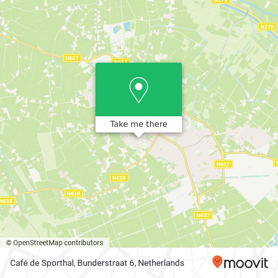 Café de Sporthal, Bunderstraat 6 kaart