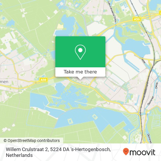Willem Crulstraat 2, 5224 DA 's-Hertogenbosch kaart