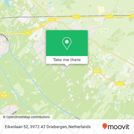 Eikenlaan 52, 3972 AT Driebergen kaart