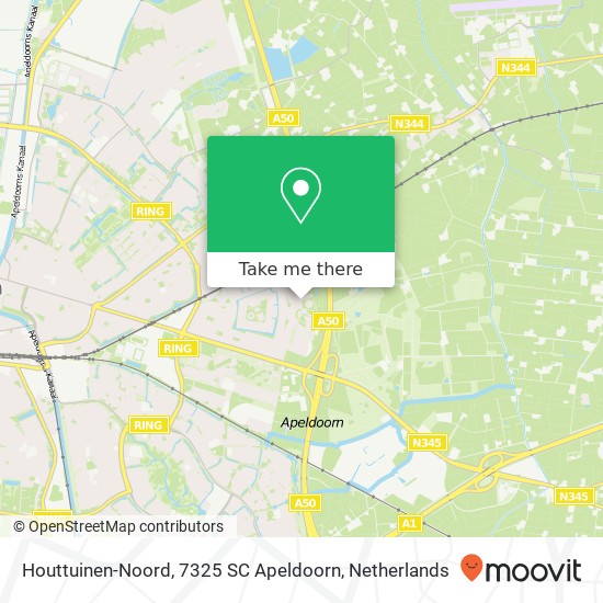 Houttuinen-Noord, 7325 SC Apeldoorn kaart