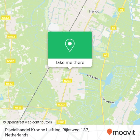 Rijwielhandel Kroone Liefting, Rijksweg 137 kaart