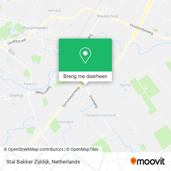 Stal Bakker Zijldijk kaart