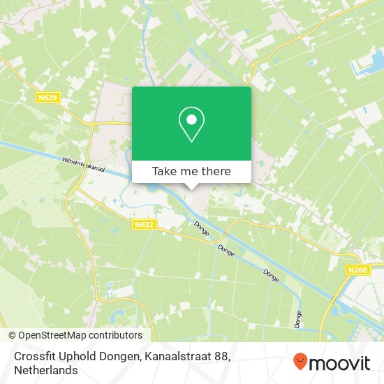 Crossfit Uphold Dongen, Kanaalstraat 88 kaart