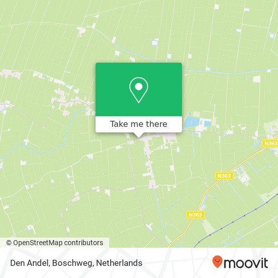 Den Andel, Boschweg kaart