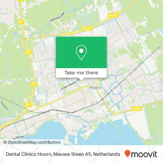 Dental Clinics Hoorn, Nieuwe Steen 45 kaart