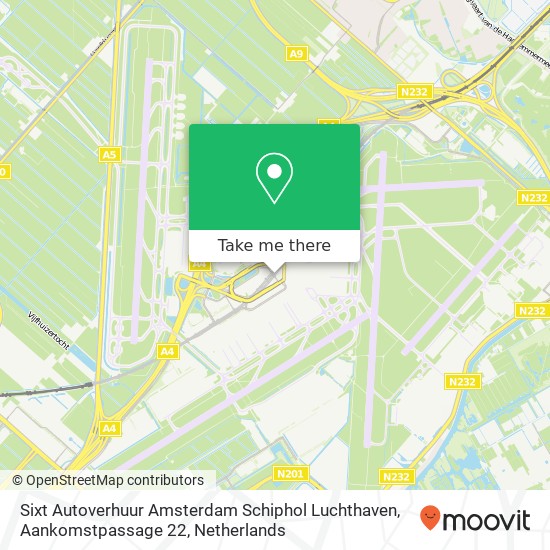 Sixt Autoverhuur Amsterdam Schiphol Luchthaven, Aankomstpassage 22 kaart