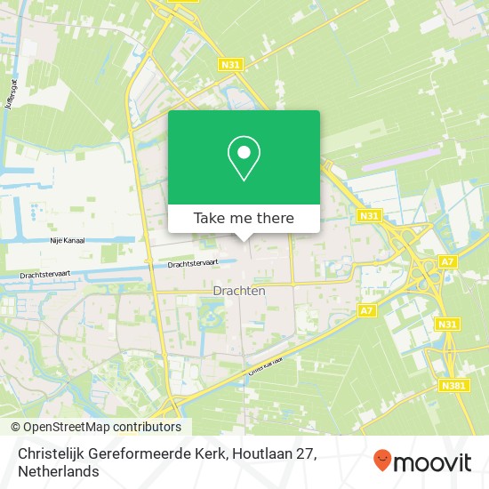 Christelijk Gereformeerde Kerk, Houtlaan 27 kaart