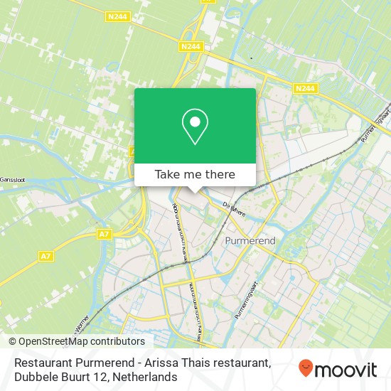 Restaurant Purmerend - Arissa Thais restaurant, Dubbele Buurt 12 kaart