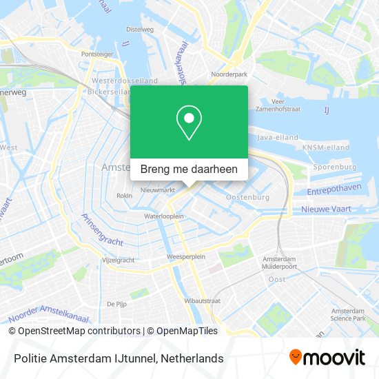 Politie Amsterdam IJtunnel kaart