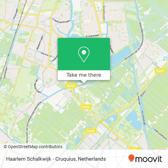 Haarlem Schalkwijk - Cruquius kaart