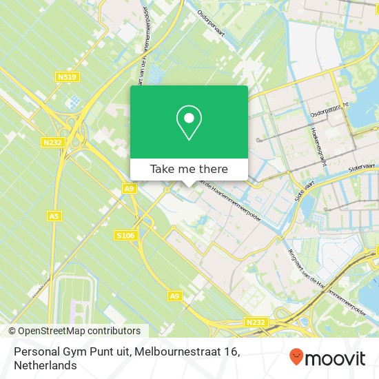 Personal Gym Punt uit, Melbournestraat 16 kaart