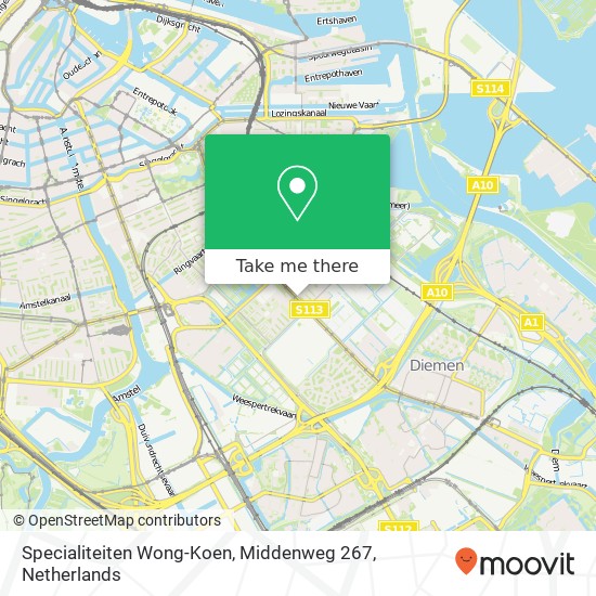 Specialiteiten Wong-Koen, Middenweg 267 kaart