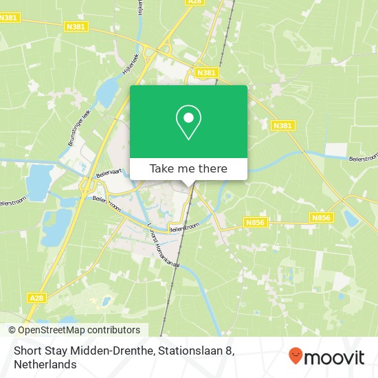 Short Stay Midden-Drenthe, Stationslaan 8 kaart