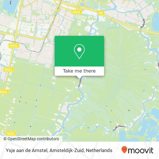 Ysje aan de Amstel, Amsteldijk-Zuid kaart
