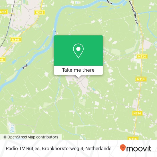 Radio TV Rutjes, Bronkhorsterweg 4 kaart