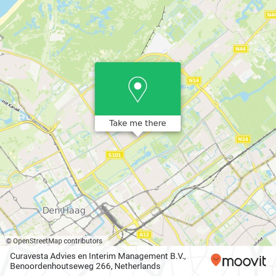 Curavesta Advies en Interim Management B.V., Benoordenhoutseweg 266 kaart