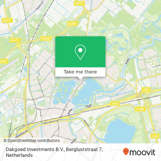 Dakgoed Investments B.V., Bergluststraat 7 kaart