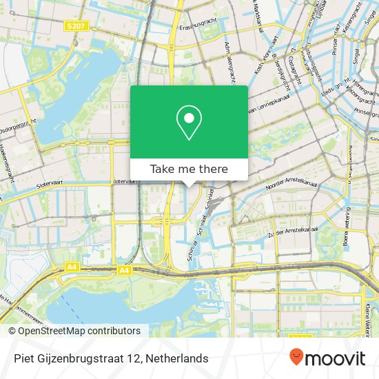 Piet Gijzenbrugstraat 12, 1059 XH Amsterdam kaart