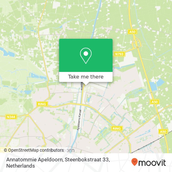 Annatommie Apeldoorn, Steenbokstraat 33 kaart