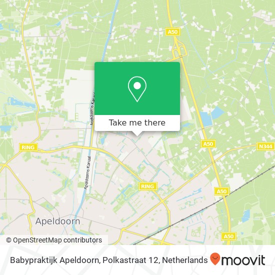 Babypraktijk Apeldoorn, Polkastraat 12 kaart