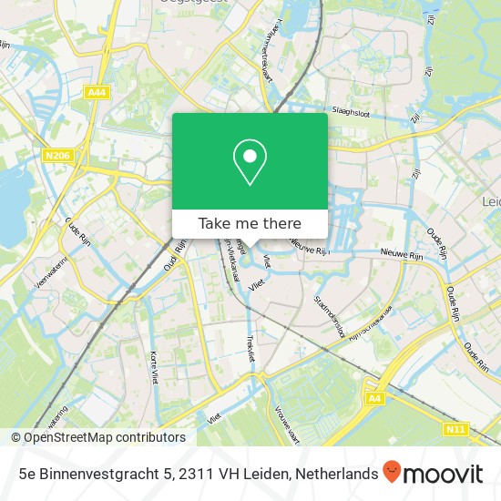 5e Binnenvestgracht 5, 2311 VH Leiden kaart