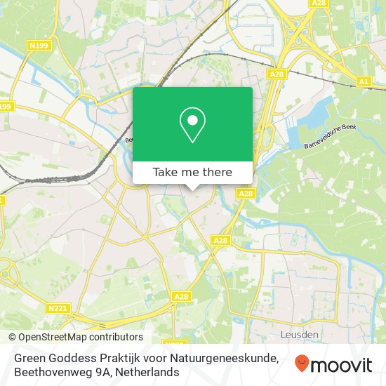 Green Goddess Praktijk voor Natuurgeneeskunde, Beethovenweg 9A kaart