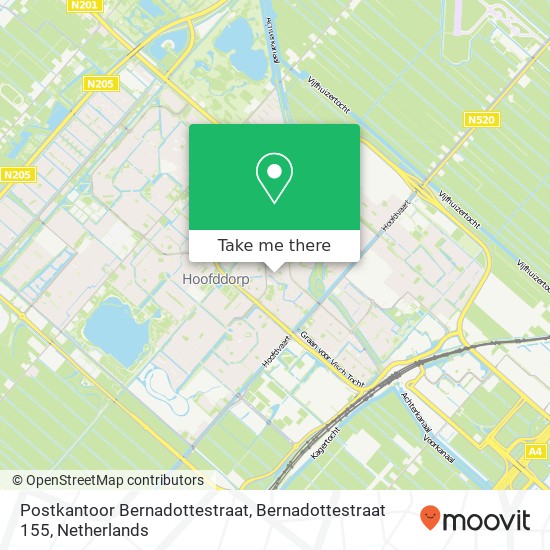 Postkantoor Bernadottestraat, Bernadottestraat 155 kaart