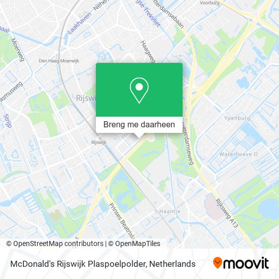 McDonald's Rijswijk Plaspoelpolder kaart