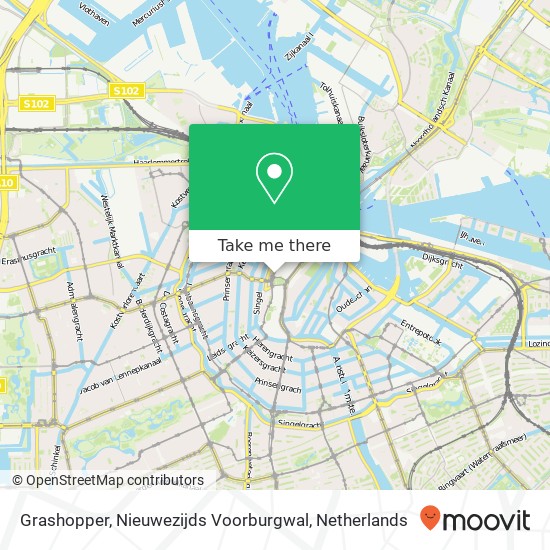 Grashopper, Nieuwezijds Voorburgwal kaart