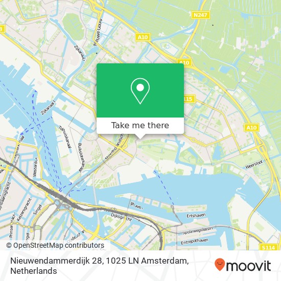 Nieuwendammerdijk 28, 1025 LN Amsterdam kaart
