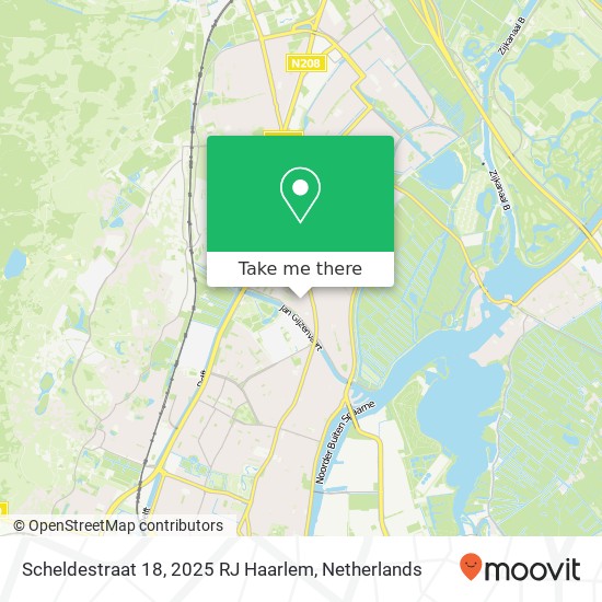Scheldestraat 18, 2025 RJ Haarlem kaart