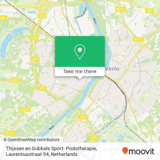 Thijssen en Gubbels Sport- Podotherapie, Laurentiusstraat 94 kaart