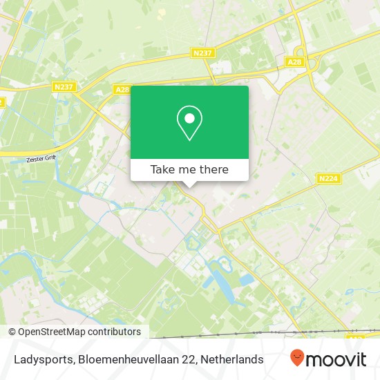 Ladysports, Bloemenheuvellaan 22 kaart