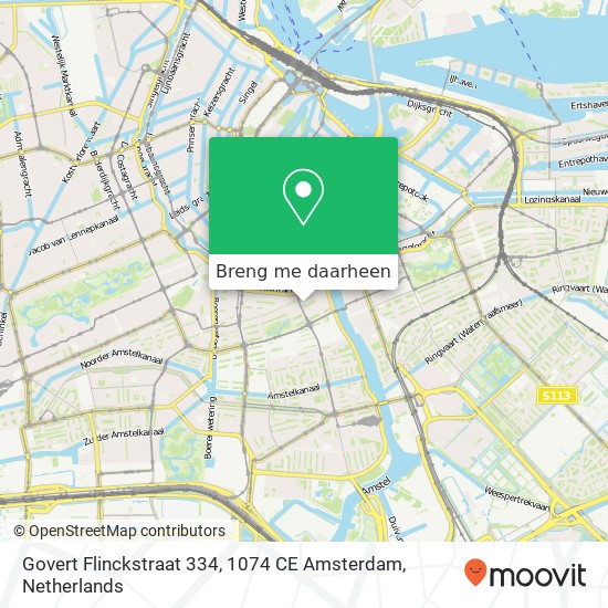 Govert Flinckstraat 334, 1074 CE Amsterdam kaart