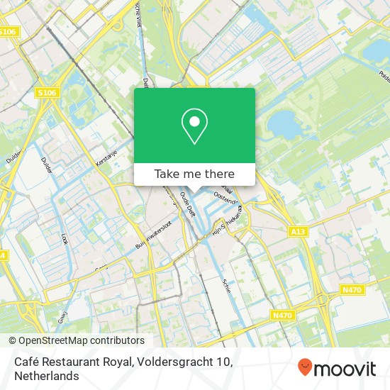 Café Restaurant Royal, Voldersgracht 10 kaart