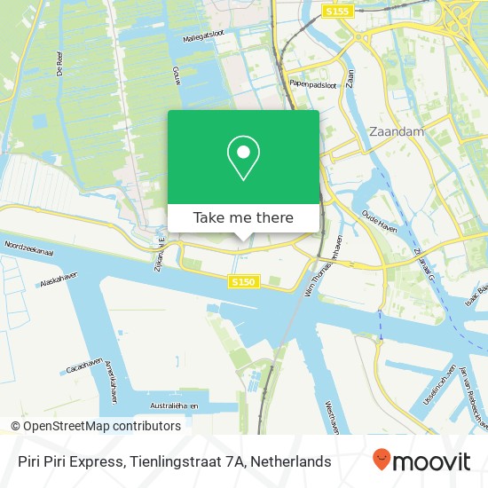 Piri Piri Express, Tienlingstraat 7A kaart