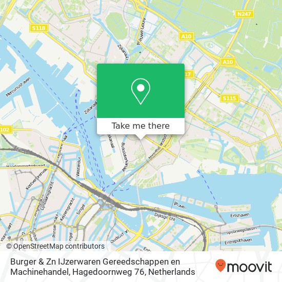 Burger & Zn IJzerwaren Gereedschappen en Machinehandel, Hagedoornweg 76 kaart