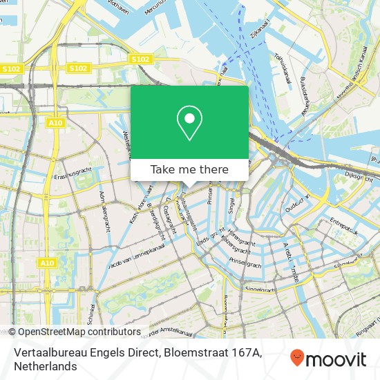 Vertaalbureau Engels Direct, Bloemstraat 167A kaart