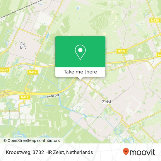 Kroostweg, 3732 HR Zeist kaart