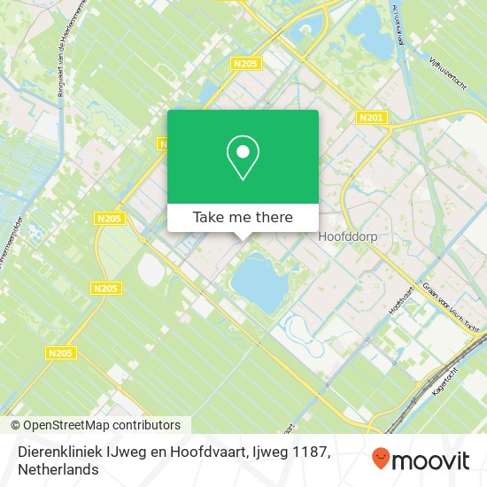 Dierenkliniek IJweg en Hoofdvaart, Ijweg 1187 kaart
