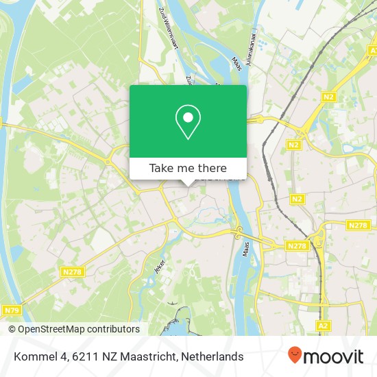 Kommel 4, 6211 NZ Maastricht kaart