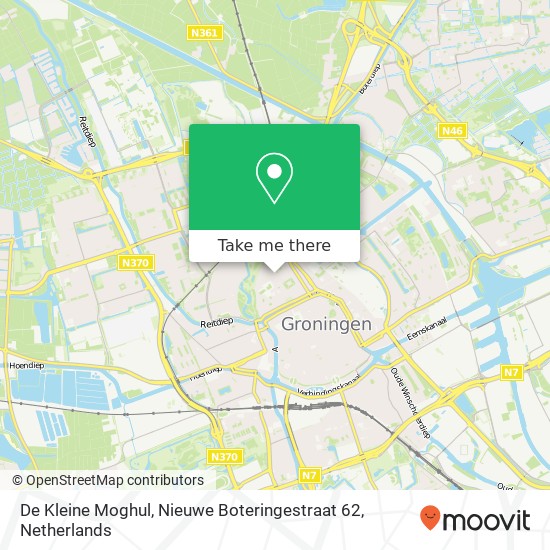 De Kleine Moghul, Nieuwe Boteringestraat 62 kaart