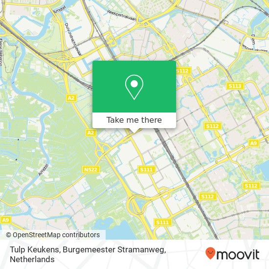 Tulp Keukens, Burgemeester Stramanweg kaart