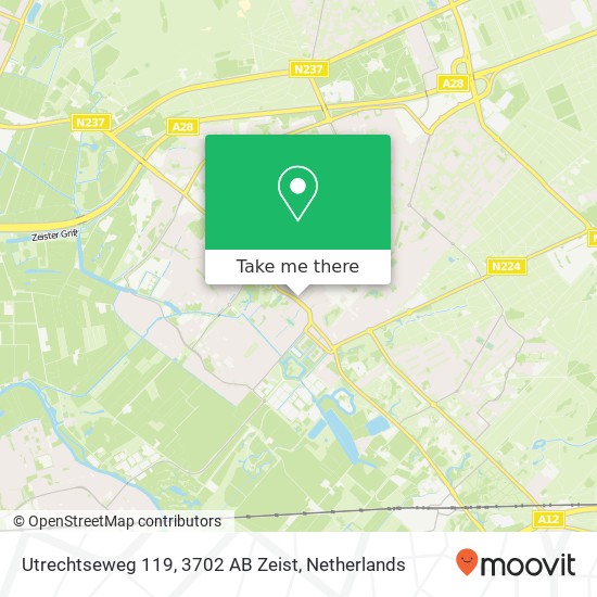 Utrechtseweg 119, 3702 AB Zeist kaart