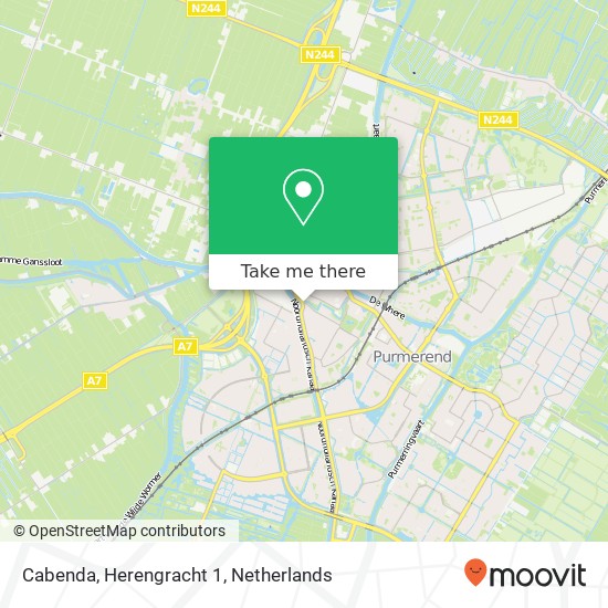 Cabenda, Herengracht 1 kaart