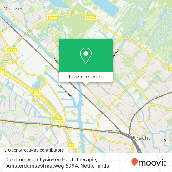 Centrum voor Fysio- en Haptotherapie, Amsterdamsestraatweg 699A kaart