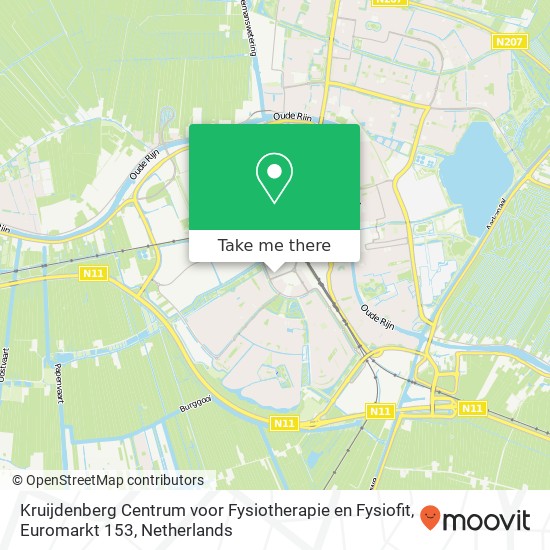 Kruijdenberg Centrum voor Fysiotherapie en Fysiofit, Euromarkt 153 kaart