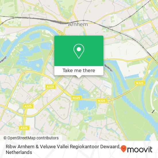 Ribw Arnhem & Veluwe Vallei Regiokantoor Dewaard, Akkerwindestraat 71 kaart